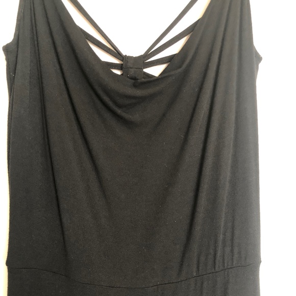 Black Cotton Designer Sample Dress with Sexy Back - Picture 1 of 9